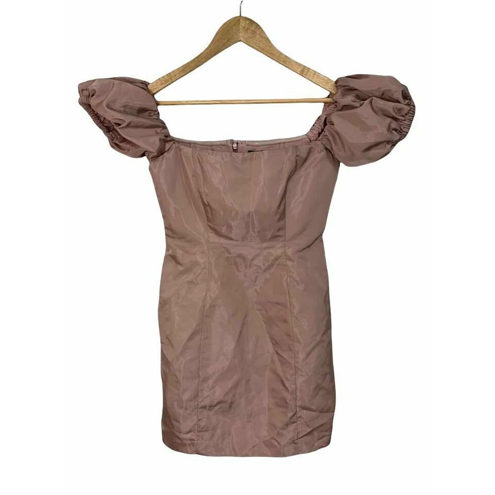 NBD Mini Dress off‎ Shoulder Puff Sleeves Pink Size Small